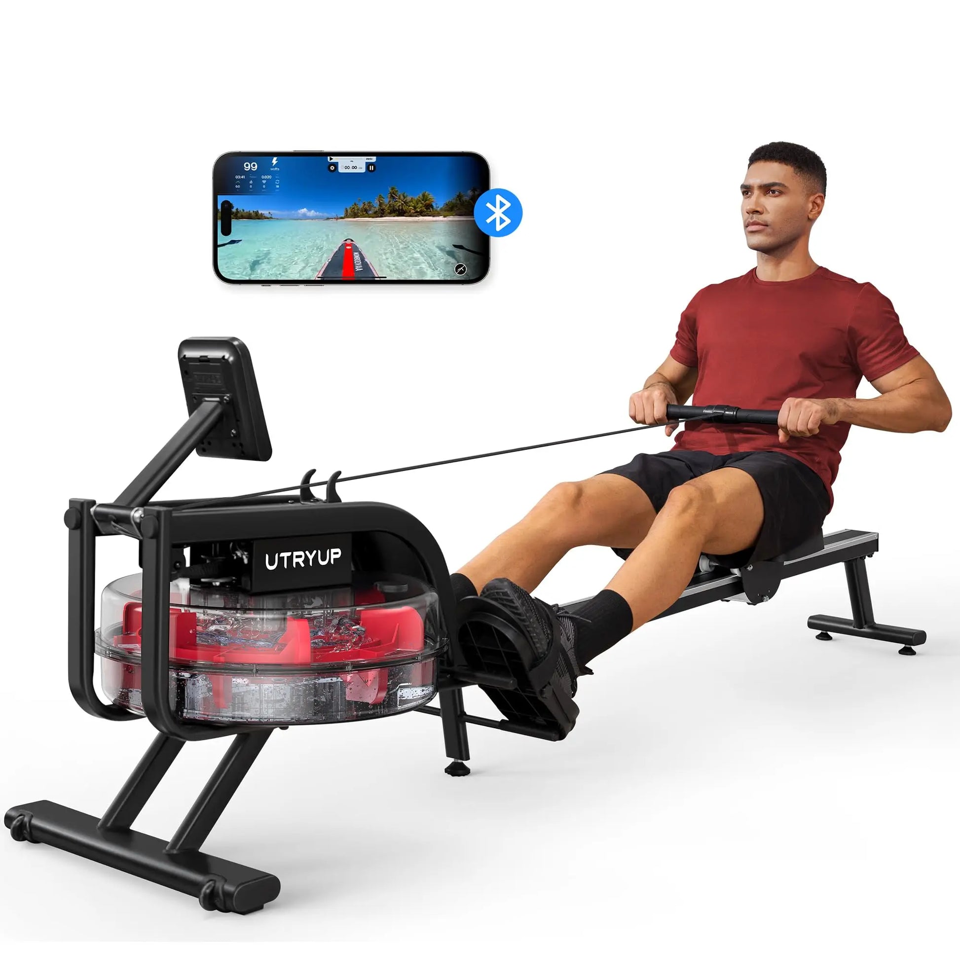 Compact Home Gym Rower with 16-Level Magnetic Resistance