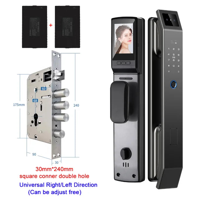 Face Recognition Digital Door Lock With Camera, Fingerprint Recognition