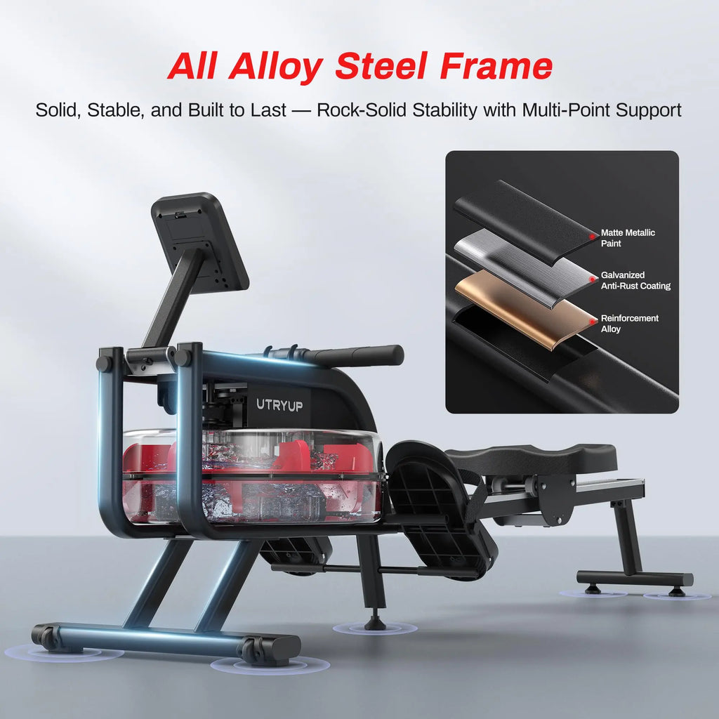 Compact Home Gym Rower with 16-Level Magnetic Resistance