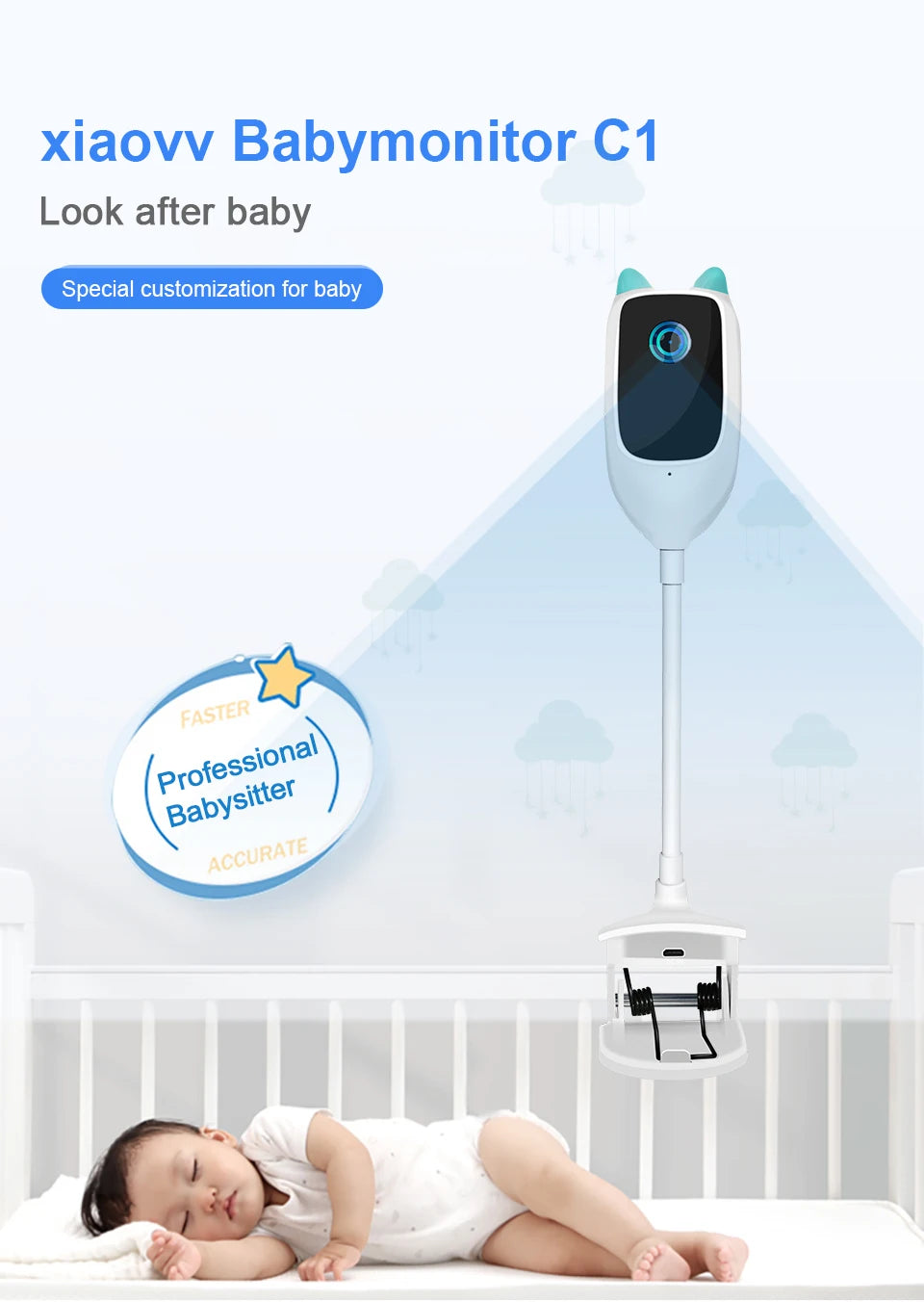 2K Smart Home Camera for Pets/Babies