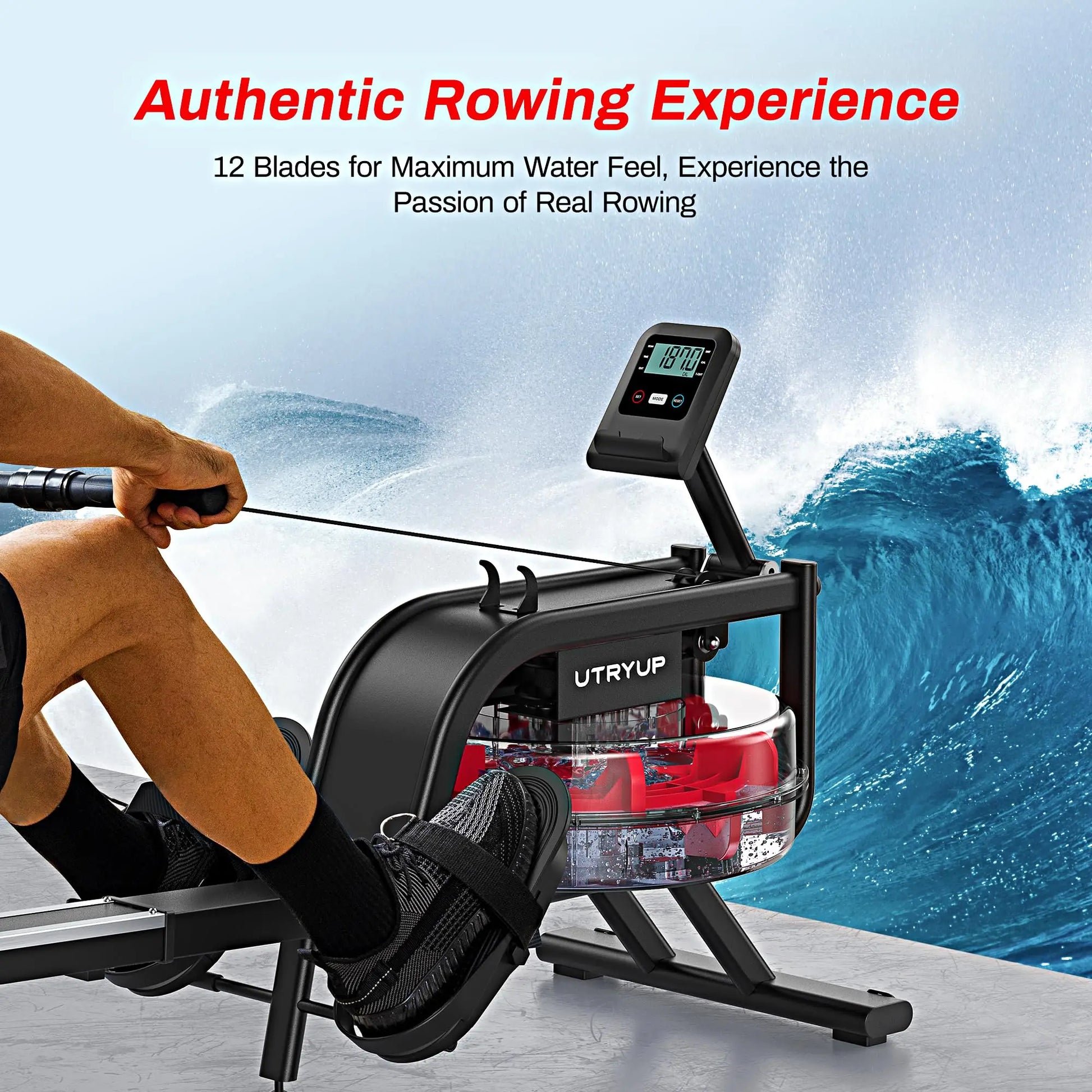 Compact Home Gym Rower with 16-Level Magnetic Resistance