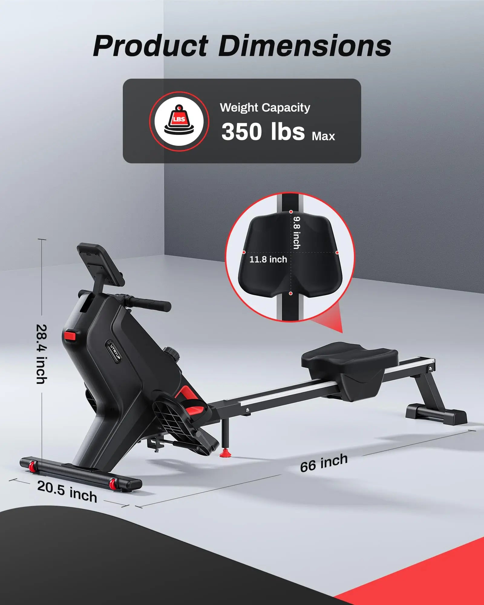 Compact Home Gym Rower with 16-Level Magnetic Resistance