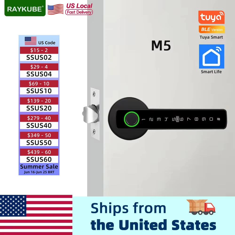 Smart Fingerprint Electronic Door Lock with Password/Key/Key Card(s)