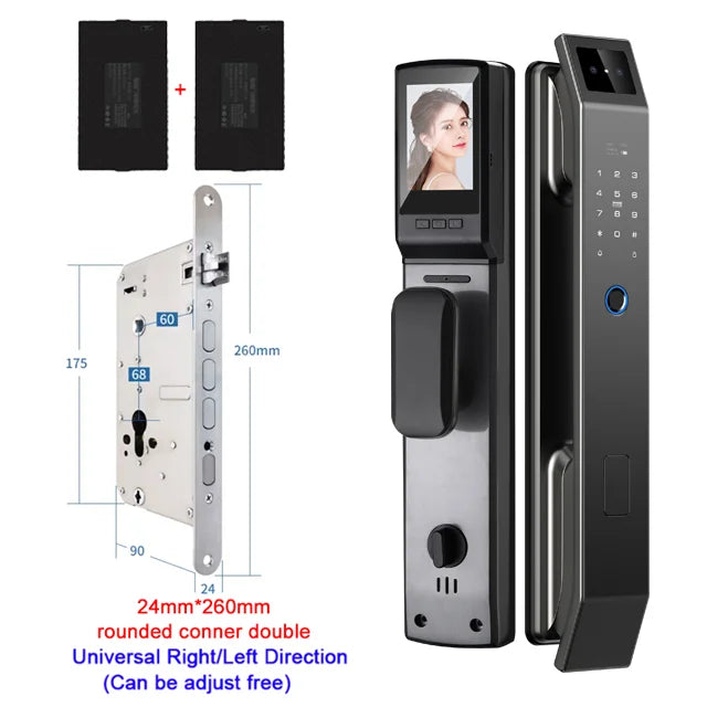 Face Recognition Digital Door Lock With Camera, Fingerprint Recognition