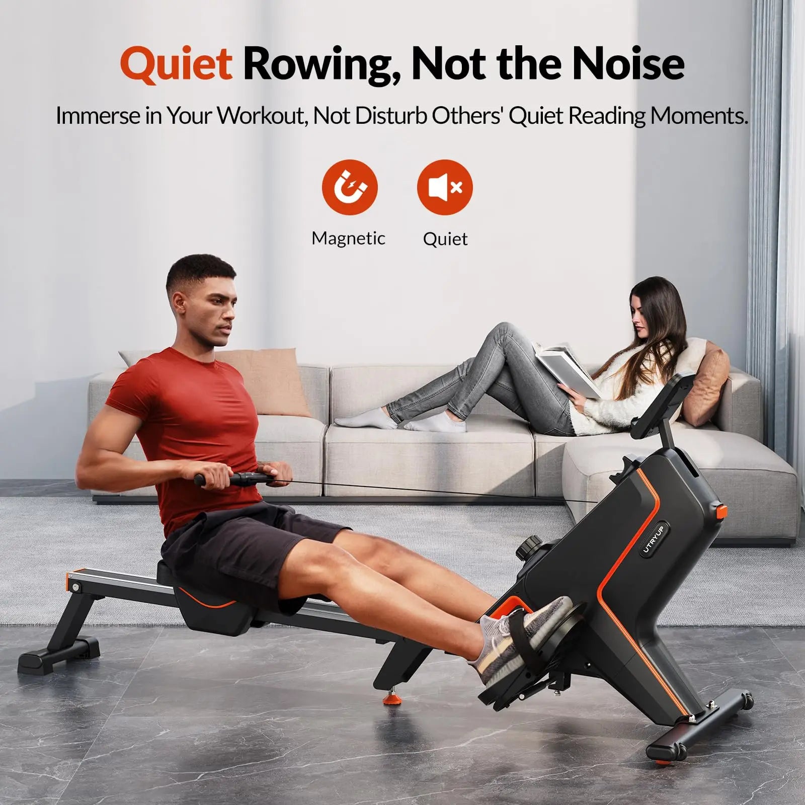 Compact Home Gym Rower with 16-Level Magnetic Resistance