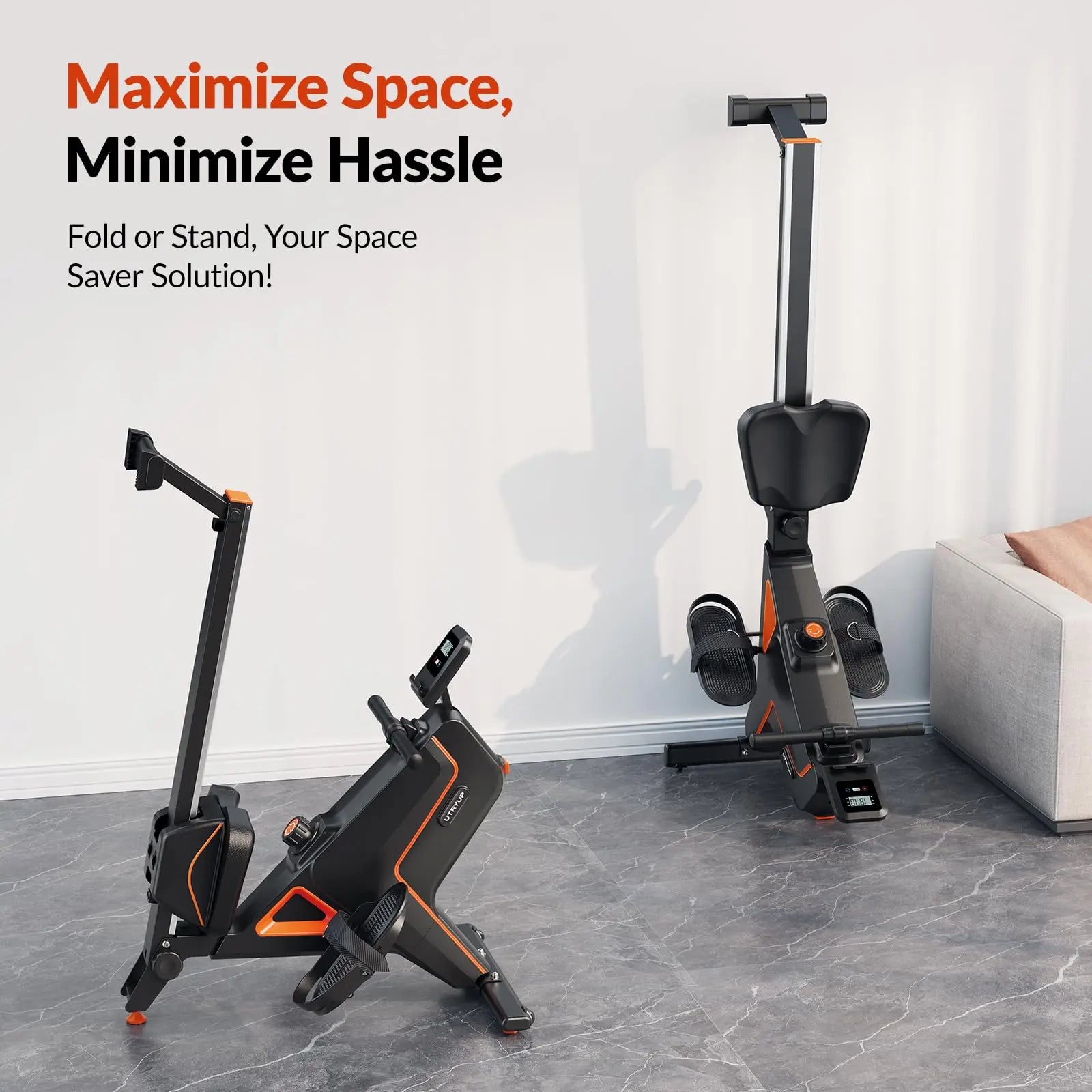 Compact Home Gym Rower with 16-Level Magnetic Resistance