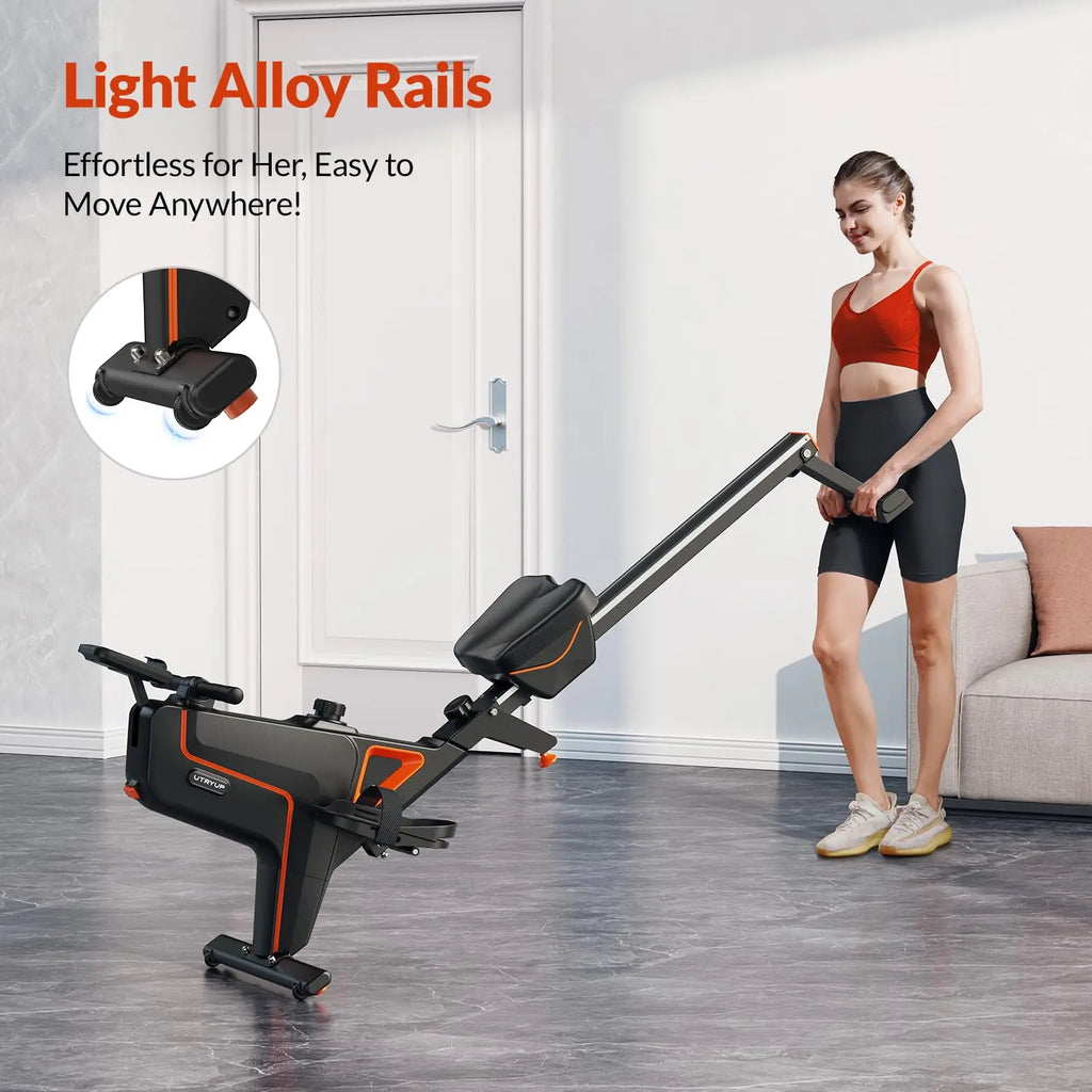 Compact Home Gym Rower with 16-Level Magnetic Resistance