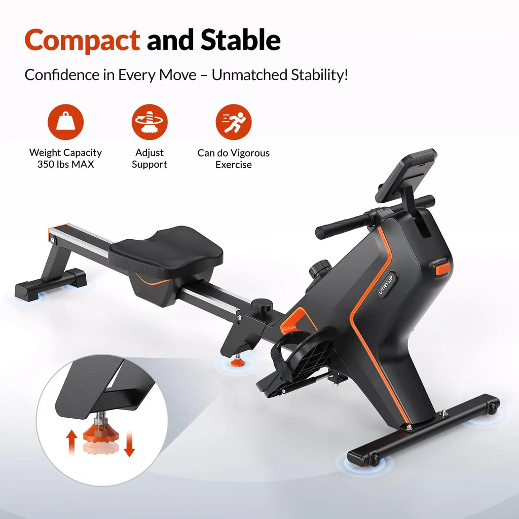 Compact Home Gym Rower with 16-Level Magnetic Resistance