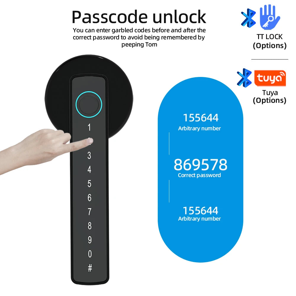 Smart Fingerprint Electronic Door Lock with Password/Key/Key Card(s)