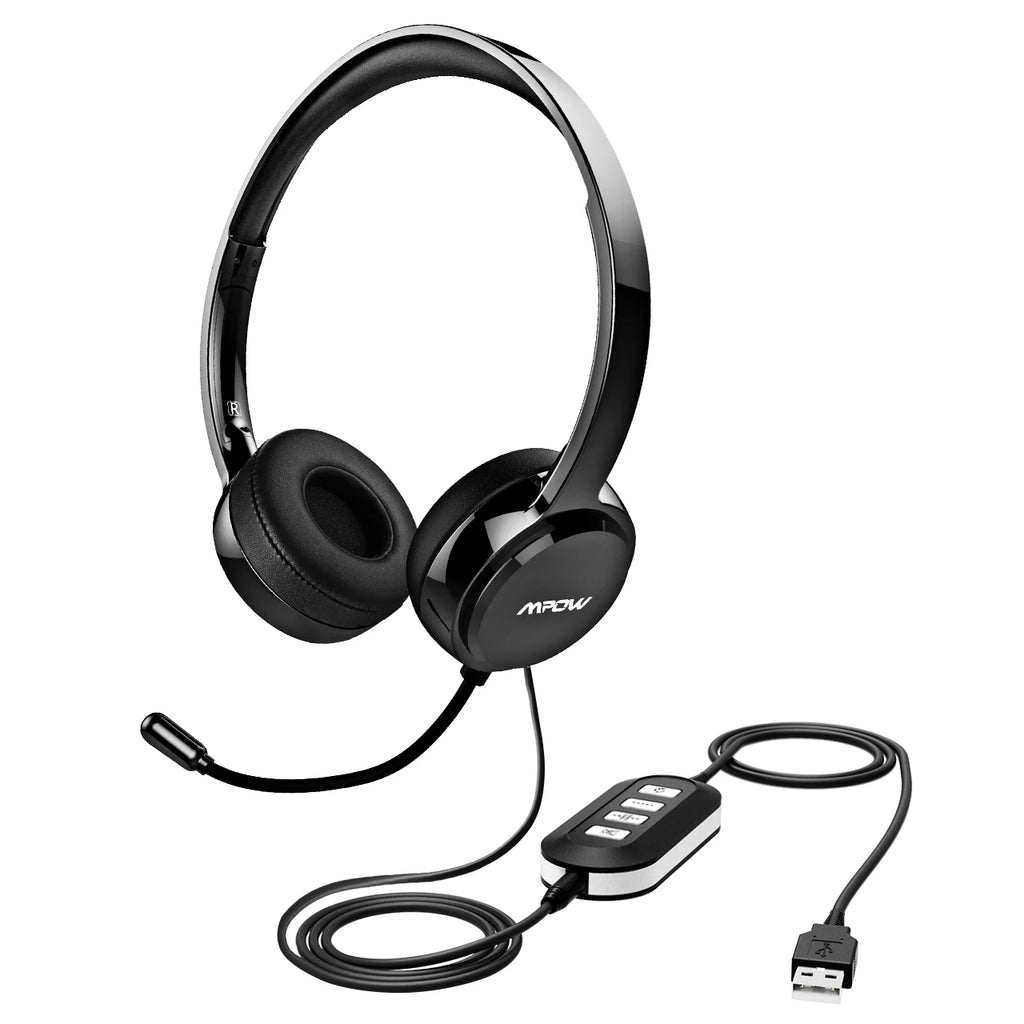 Wired USB/3.5mm Headset for PC & Call Center - Noise Reduction Mic