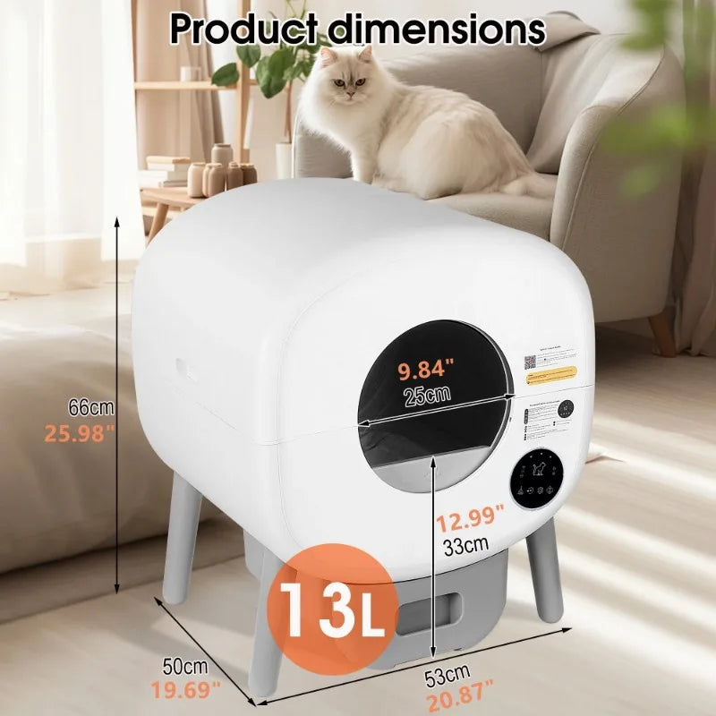 Self-Cleaning Litter Box for Multiple Cats: App-Controlled & Odor-Free