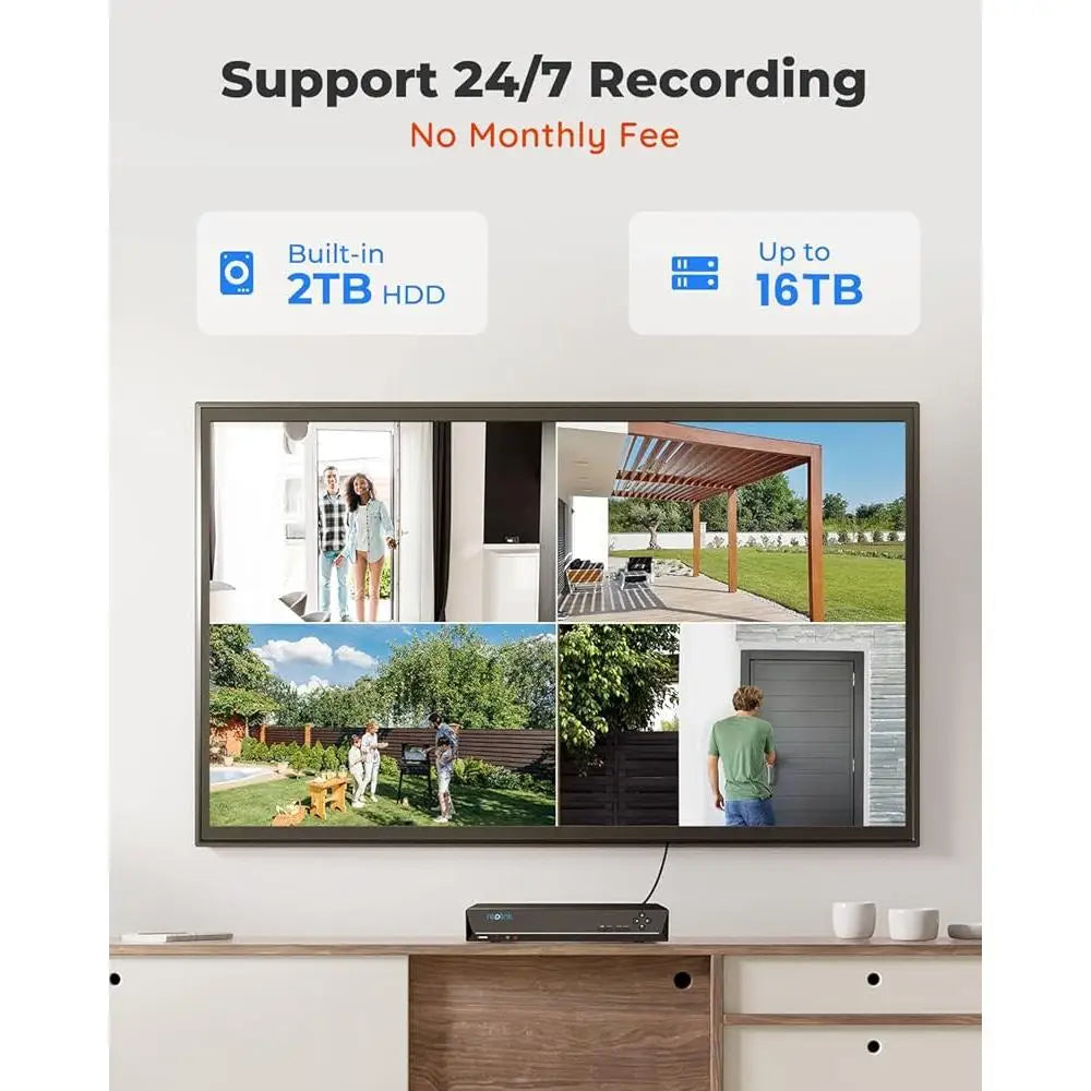 Wired 5MP PoE Security System: Person, Pet & Vehicle Detection