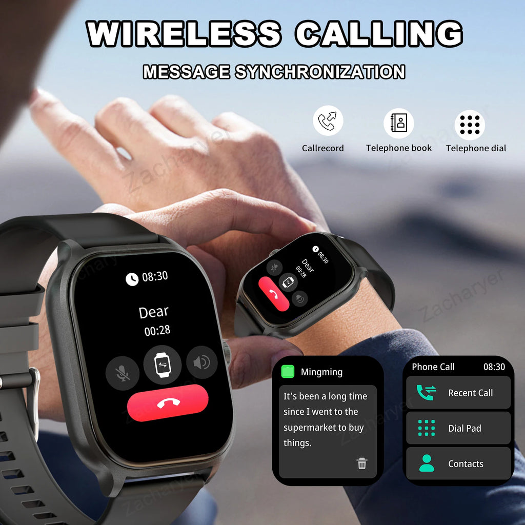 Smartwatch with Call & Multi-Sport Tracking for iPhone/Android