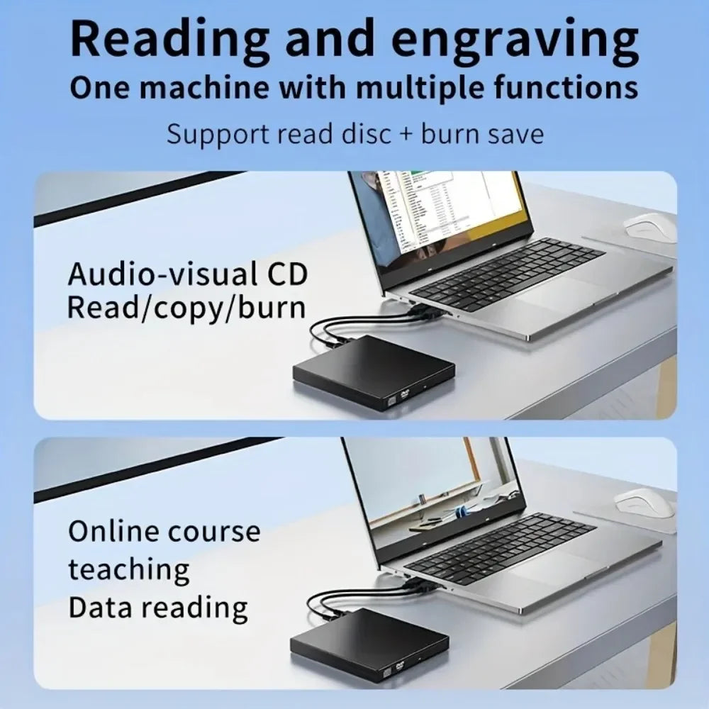 External USB 3.0 CD/DVD Drive for Laptops & Desktops