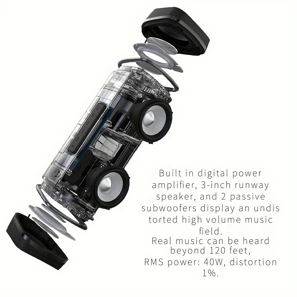 Portable Waterproof Bluetooth Speaker: 40W Stereo Sound and Wireless Pairing