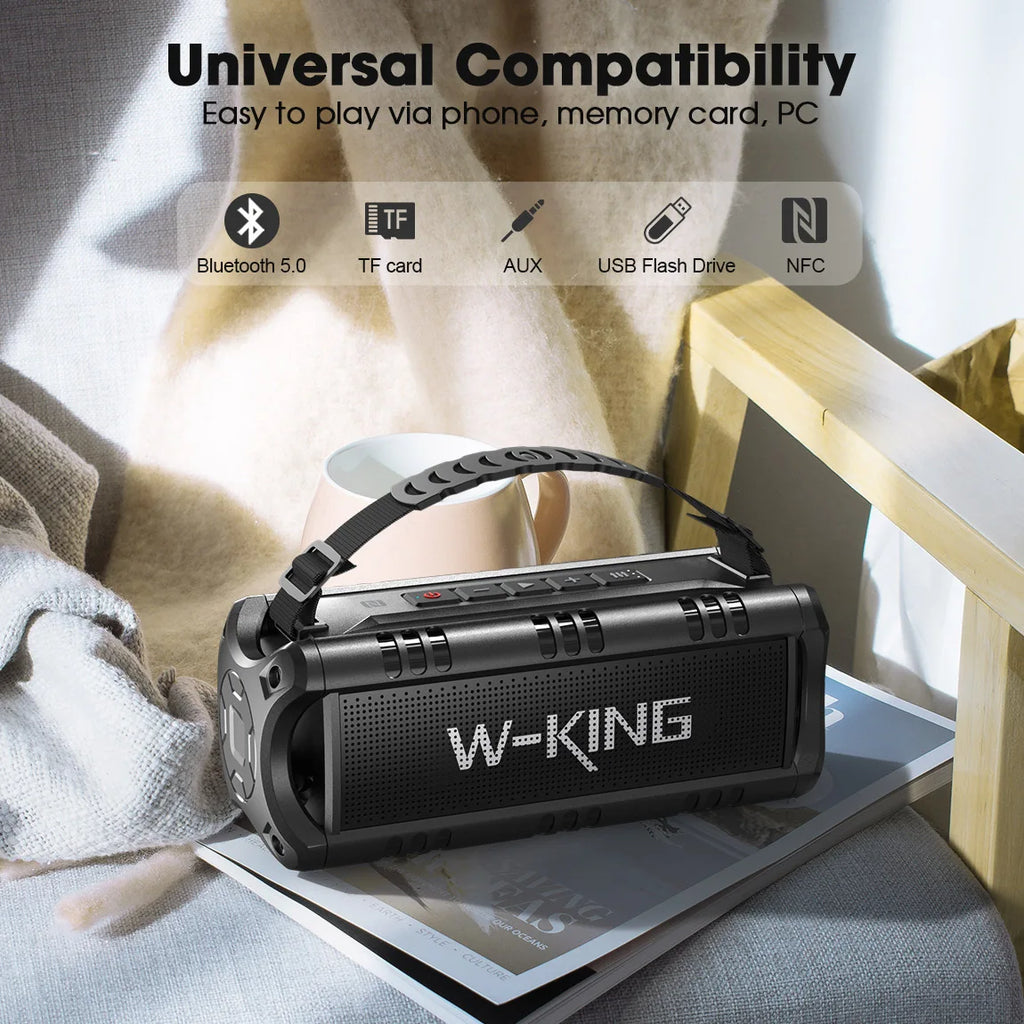Durable Portable Outdoor Bluetooth Speaker: 30W Loud Sound, Waterproof, and a 24-Hour Battery