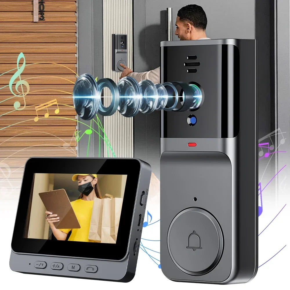 Smart Video Doorbell with 4.3" IPS Screen