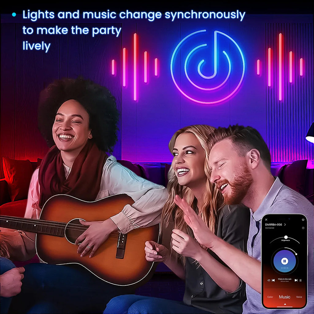 Smart Neon LED Strip Lights: Remote & App Controlled RGB