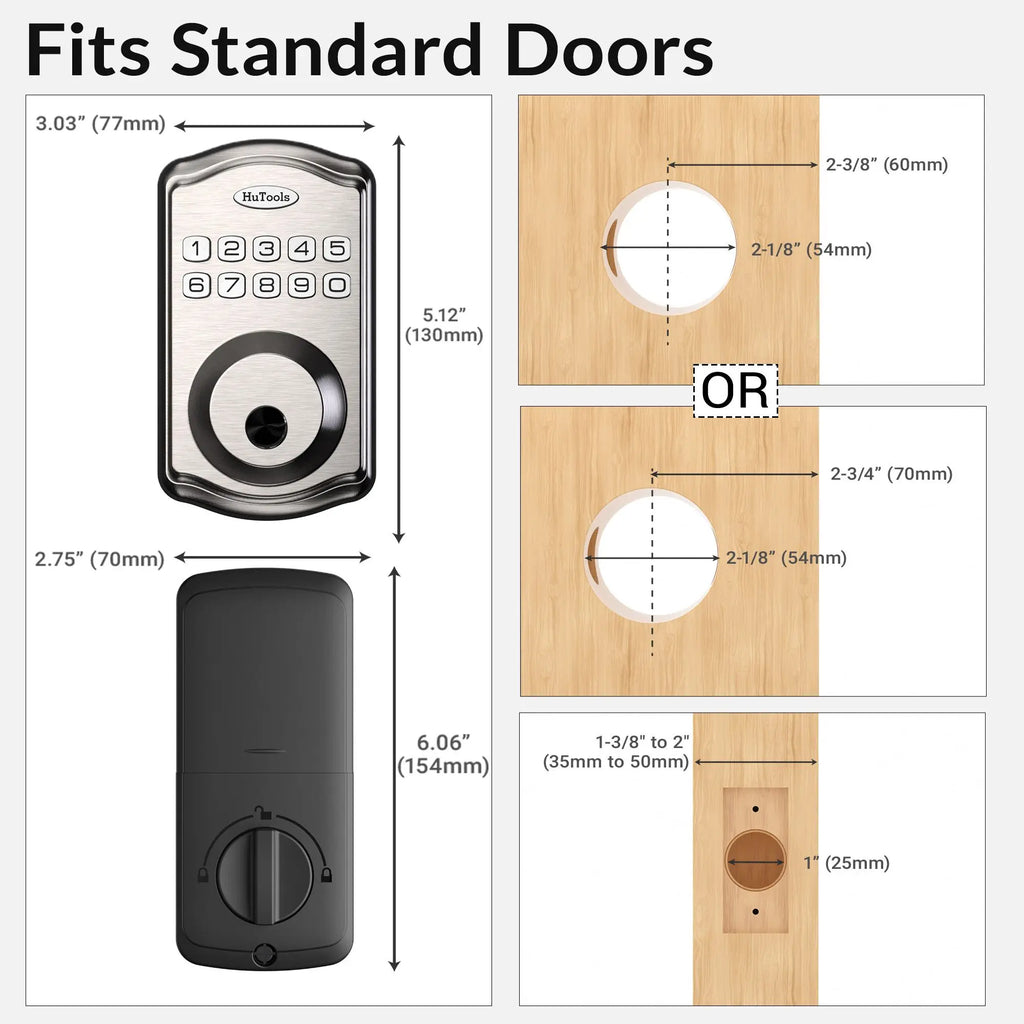 Smart Keypad Door Lock, Fingerprint Entry Deadbolt, 20 User Codes, Easy To Install And Program