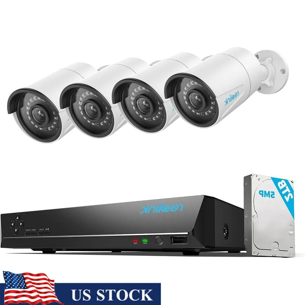 Wired 5MP PoE Security System: Person, Pet & Vehicle Detection