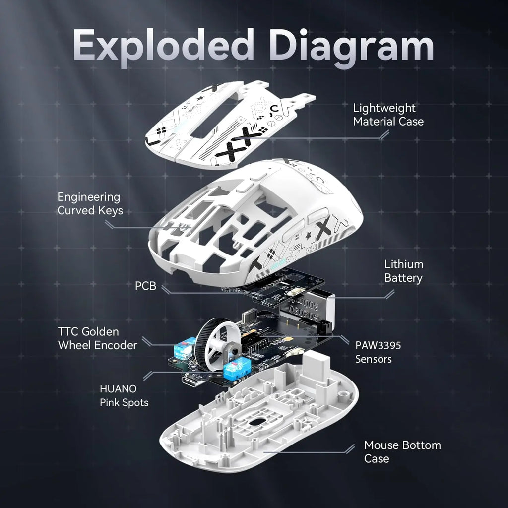 Lightweight Wireless Gaming Mouse with RGB Backlight and Charging Base