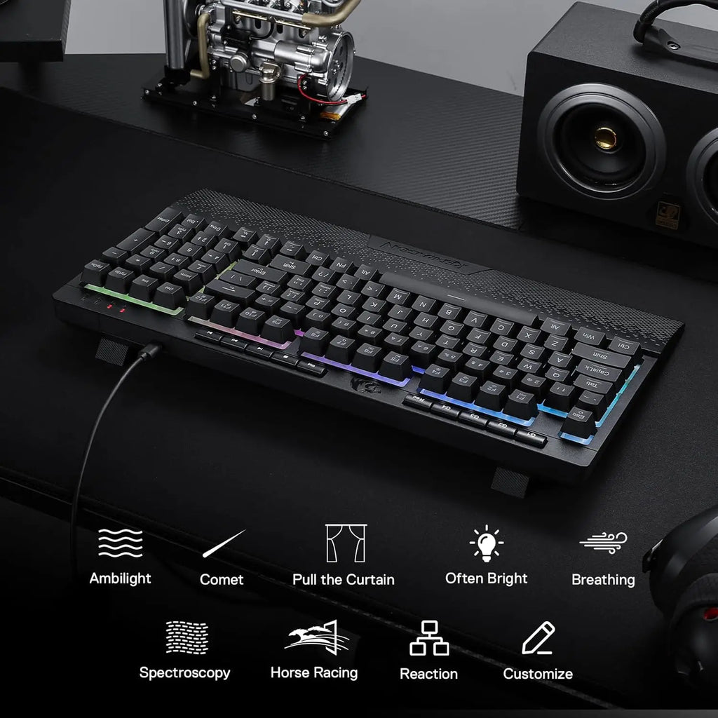 Wired Gaming Keyboard with Detachable Wrist Rest