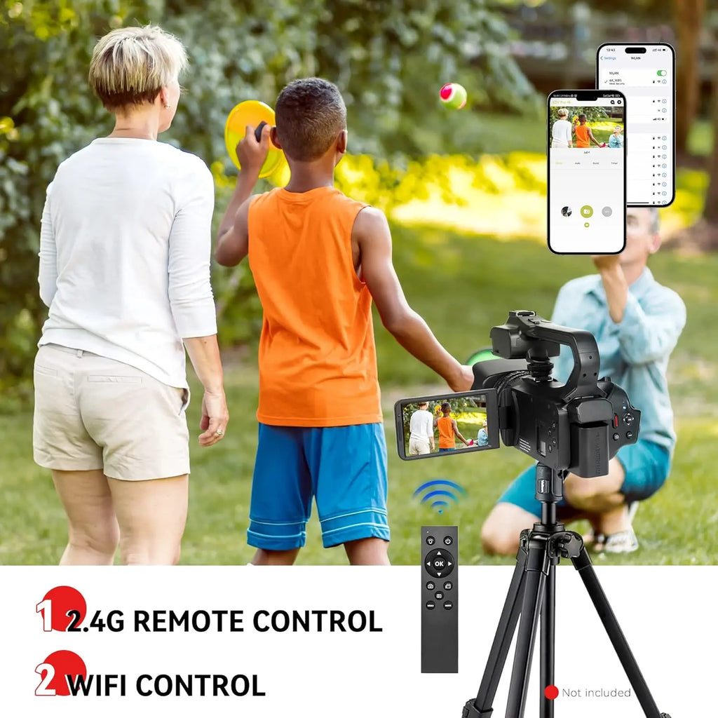 4K Video Camera with Touchscreen & 64GB SD Card