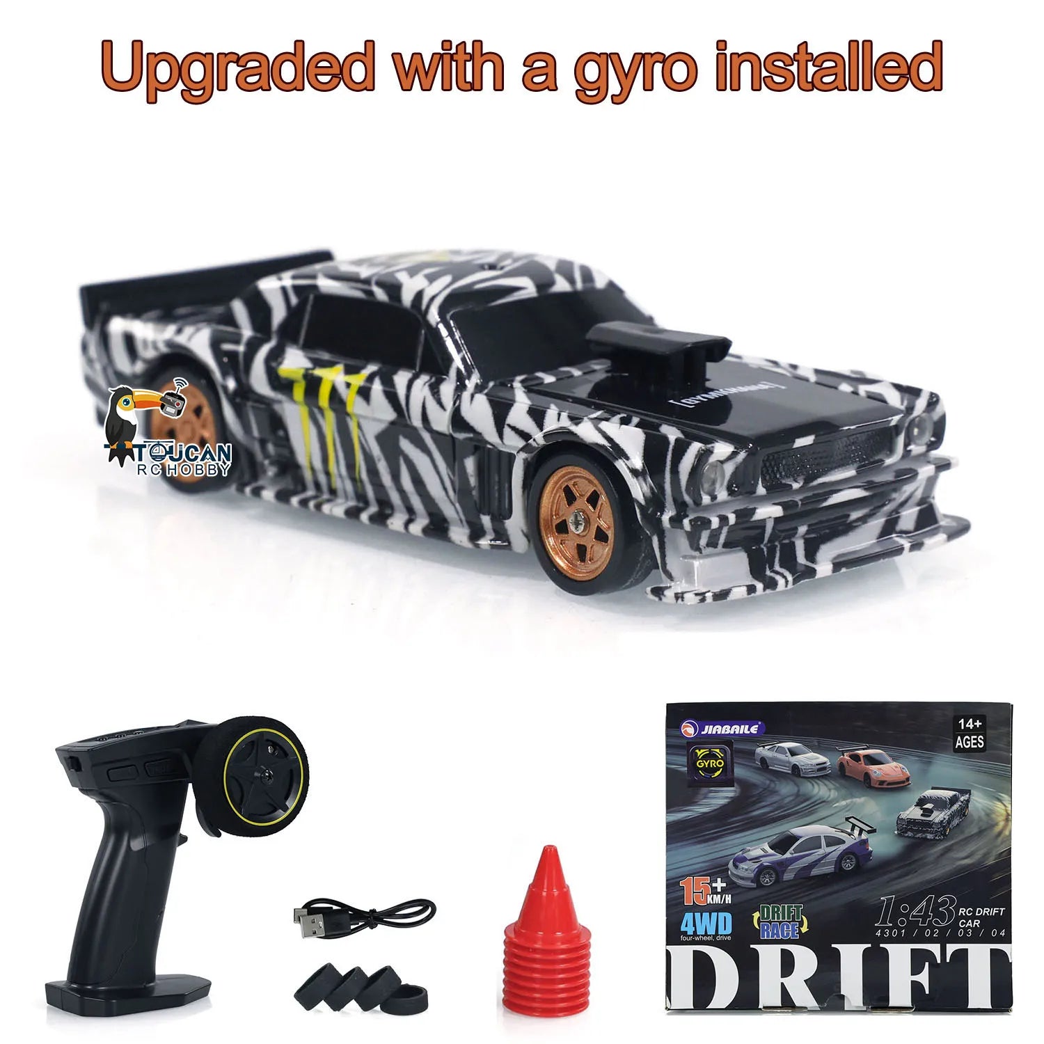 High-Speed 4WD RC Drifting Car (1:43 Scale)