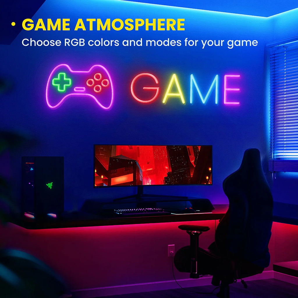 Smart Neon LED Strip Lights: Remote & App Controlled RGB
