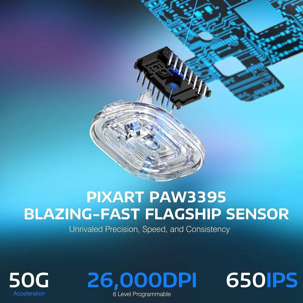 Lightweight Wireless Gaming Mouse with 200/h Battery Life and Programmable Buttons