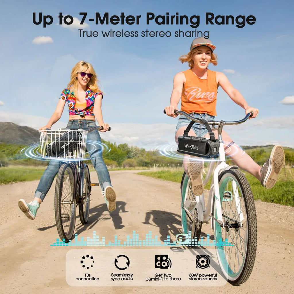 Durable Portable Outdoor Bluetooth Speaker: 30W Loud Sound, Waterproof, and a 24-Hour Battery