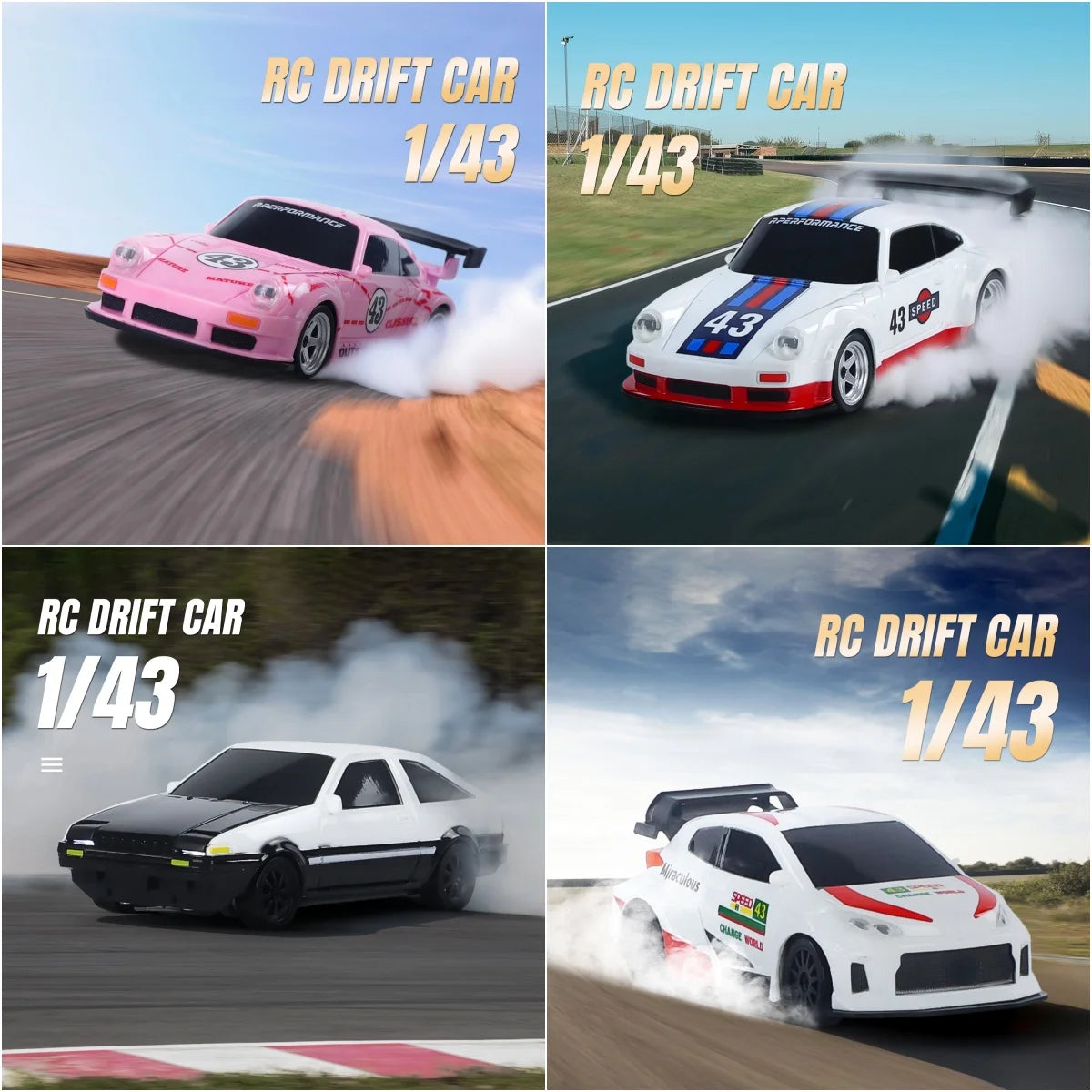 High-Speed 4WD RC Drifting Car (1:43 Scale)