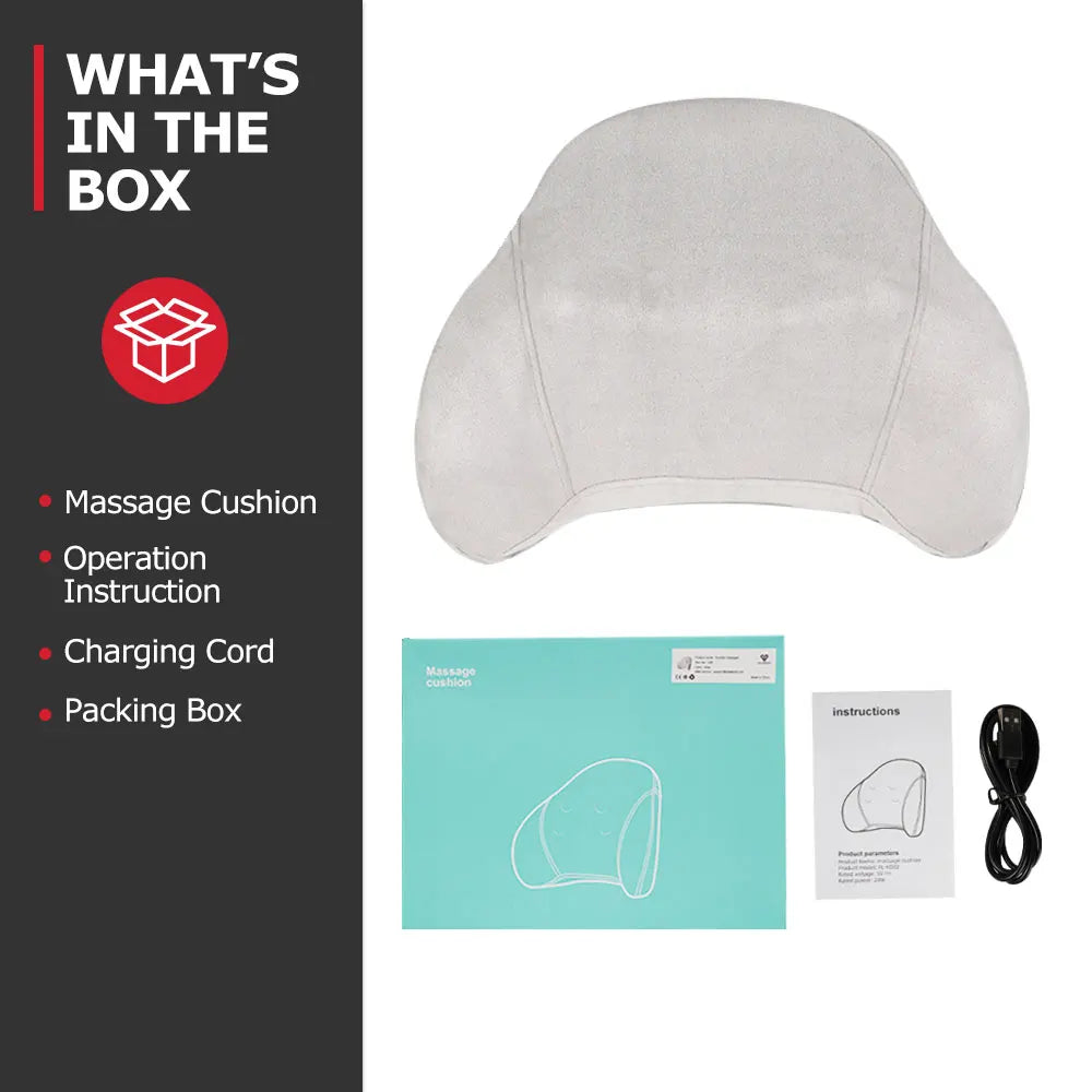 Heated Kneading Massage Pillow with Multi-Level Control for Full Body Pain Relief