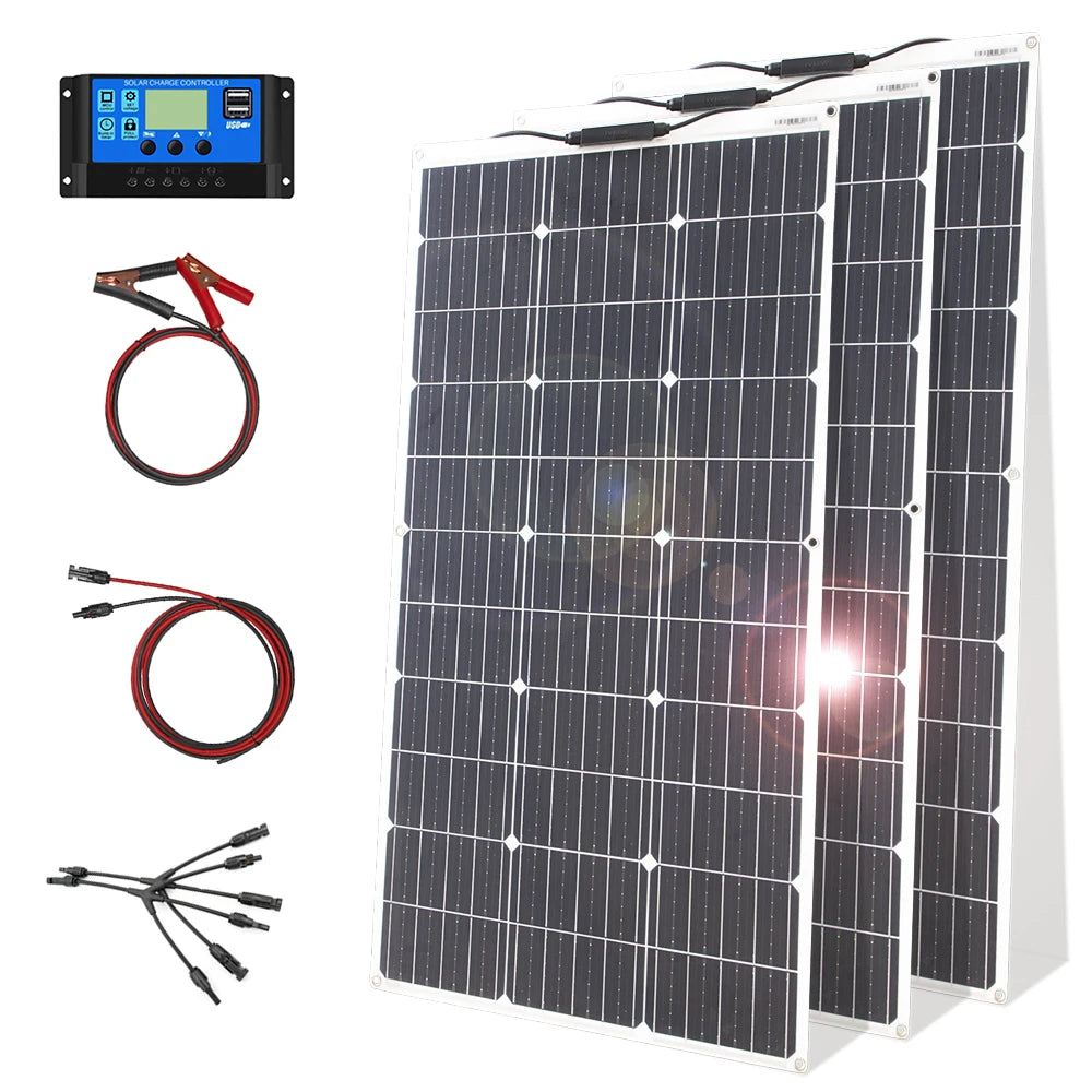 Flexible 12V Solar Panel Kit for RV & Camping (100W/200W)