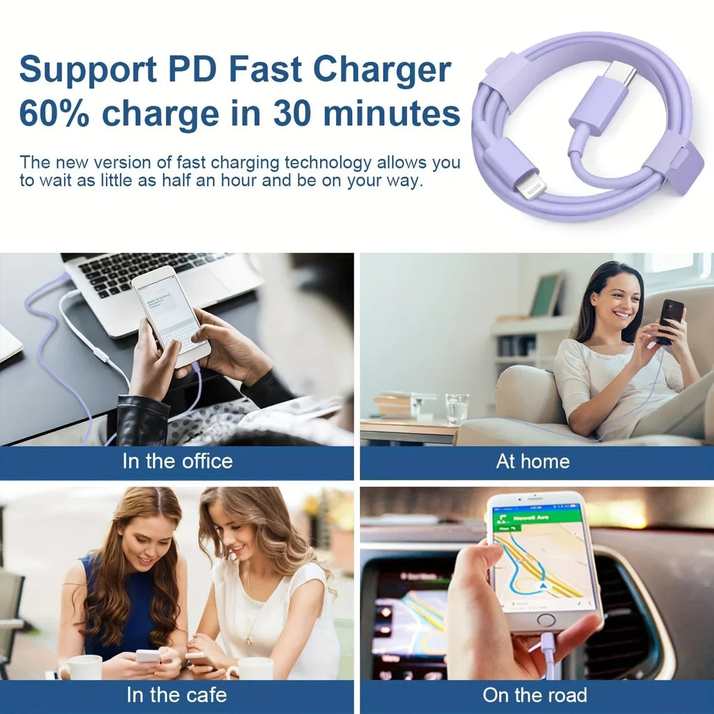 6 Feet Fast Charging Kit for iPhone 14/13/12/11/XS/XR