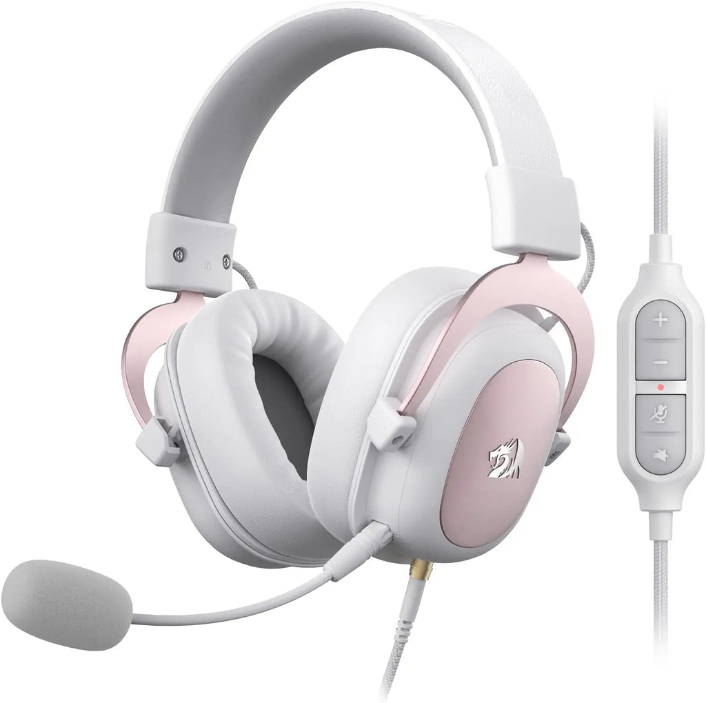 Wired Gaming Headset: 7.1 Surround, Memory Foam, 53MM Drivers (White)