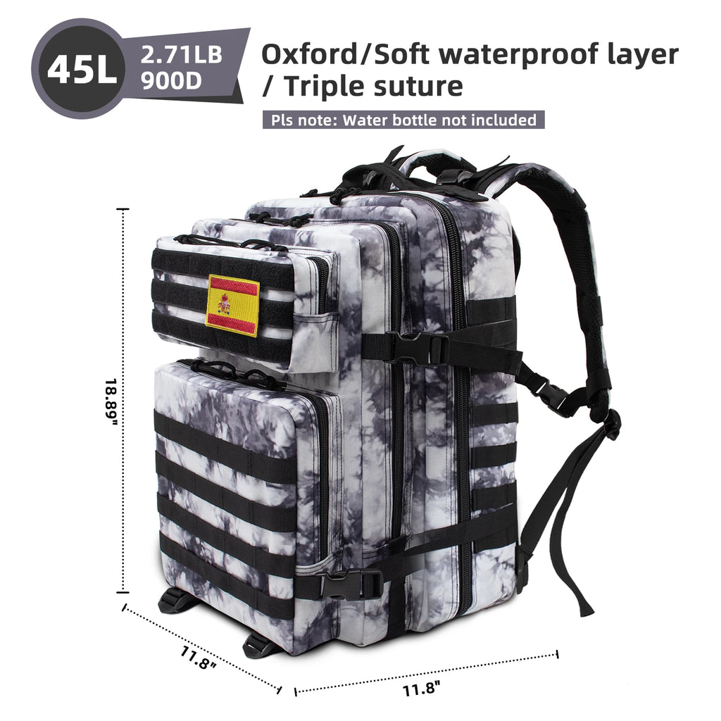 Multi-functional 25L/45L Tactical Backpack: Waterproof & Durable