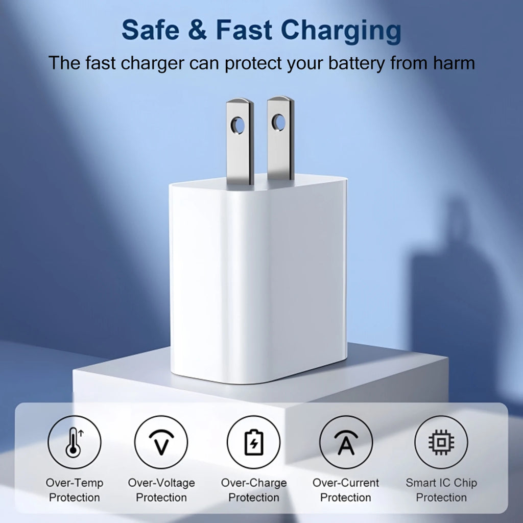 Fast Charger for iPhone (11-14 Series) & iPad with USB-C Cable (40W)