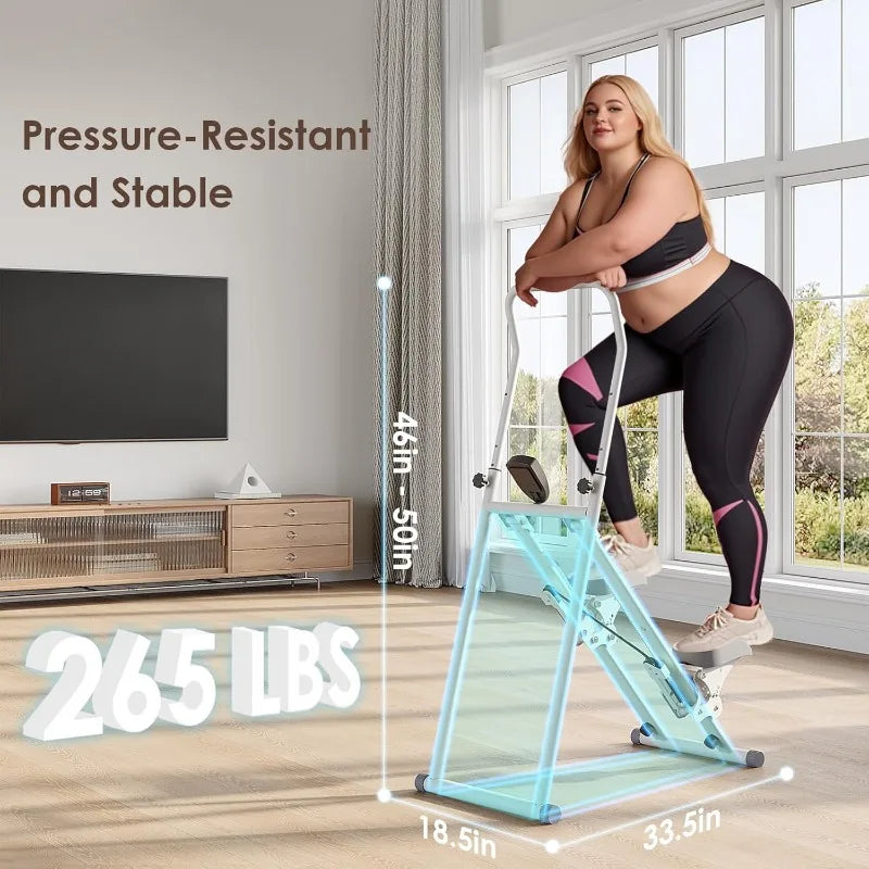 Compact Folding Stair Master: Full-Body Cardio Workout with Adjustable Handlebars and Pedals