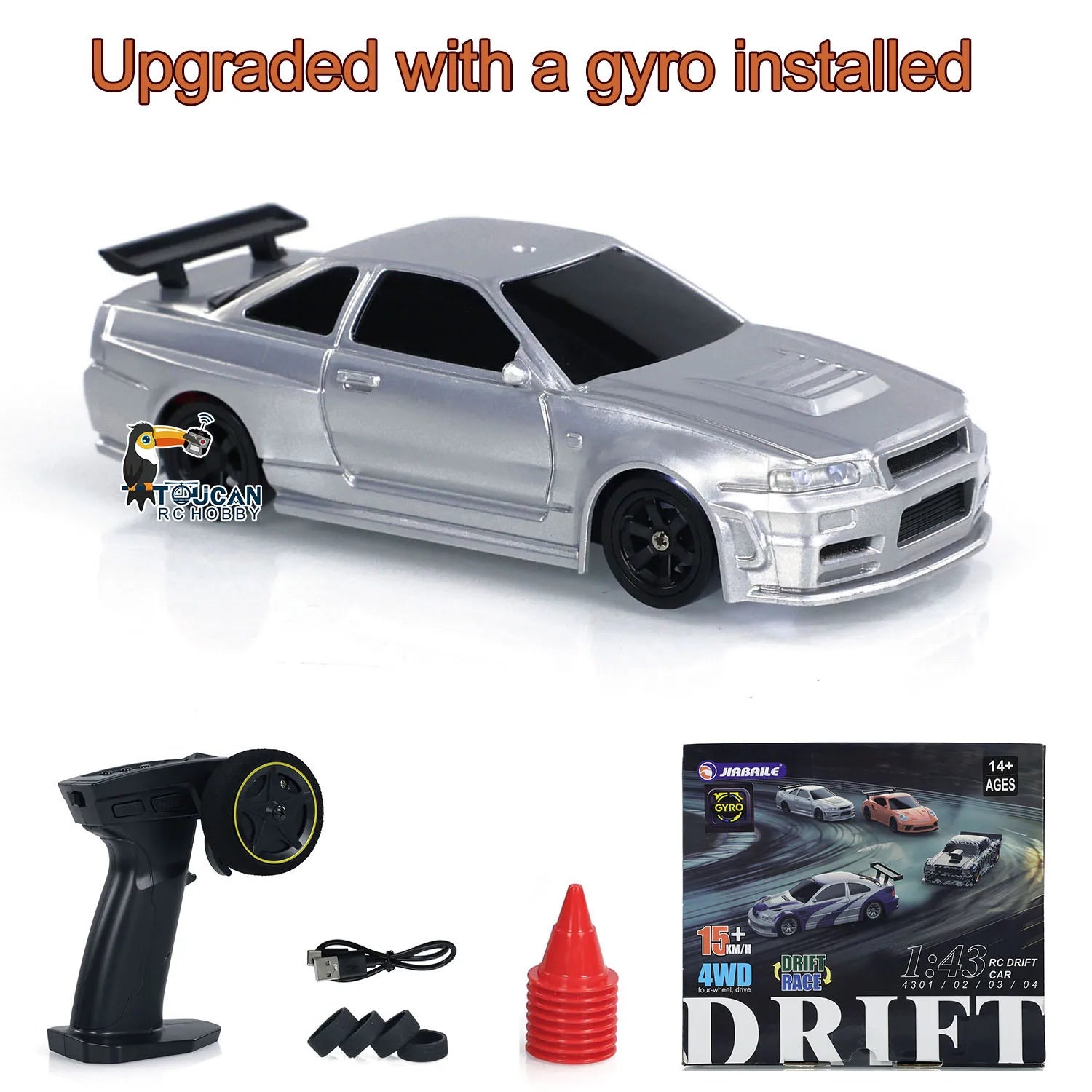 High-Speed 4WD RC Drifting Car (1:43 Scale)