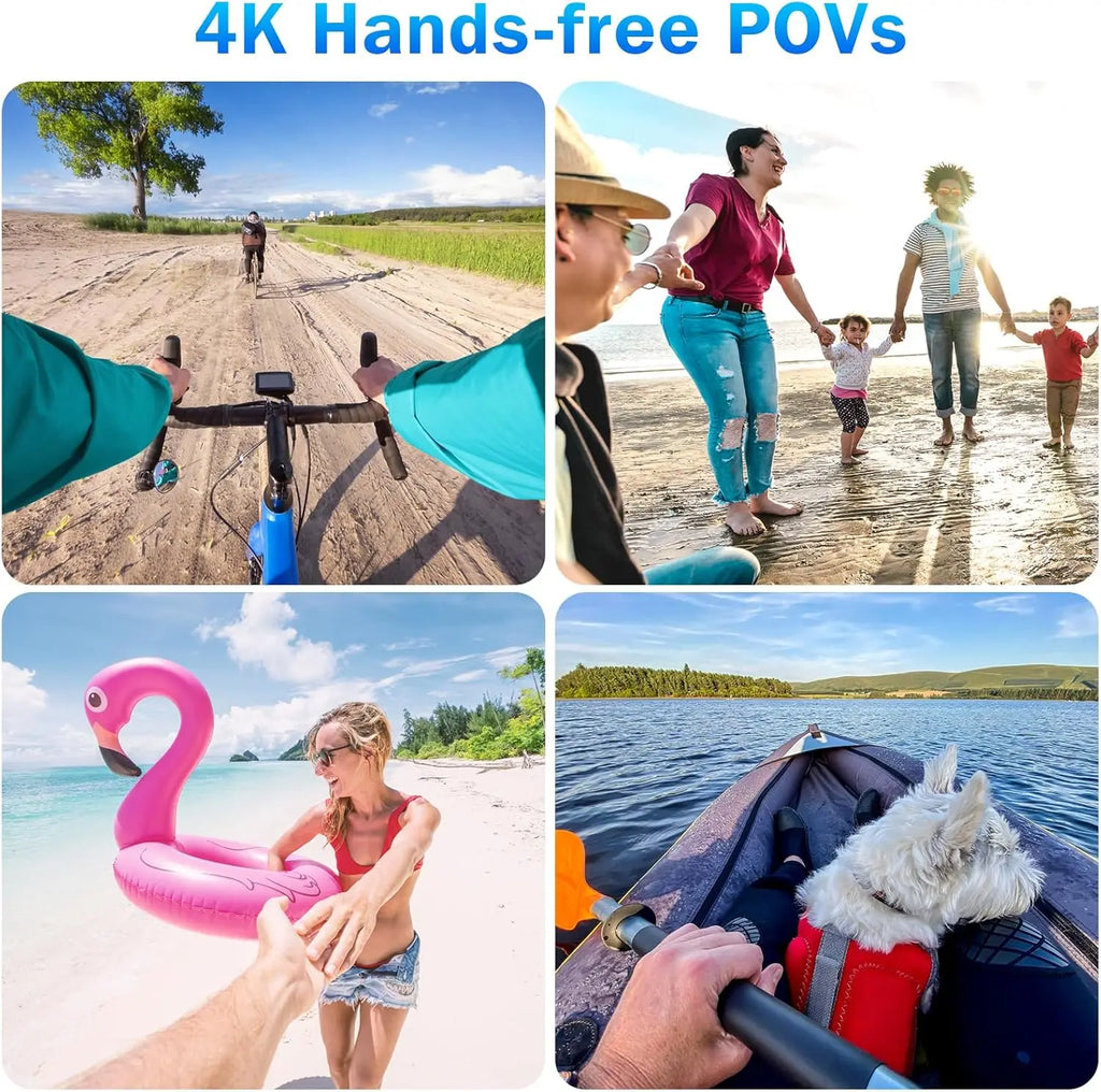 40M Waterproof 4K POV Action/Body Camera with 128GB Storage