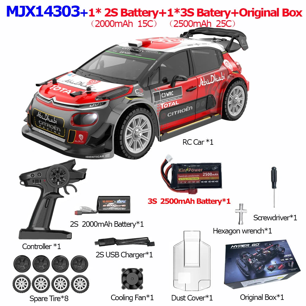HYPER GO 1/14 RC Car: 55km/h Brushless 4WD Off-Road Truck