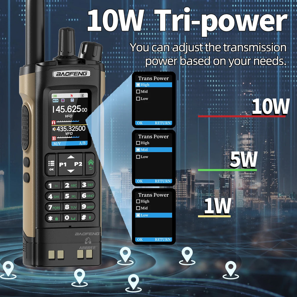 Powerful 10W Ham Radio with GPS, Bluetooth & 2.0" Screen