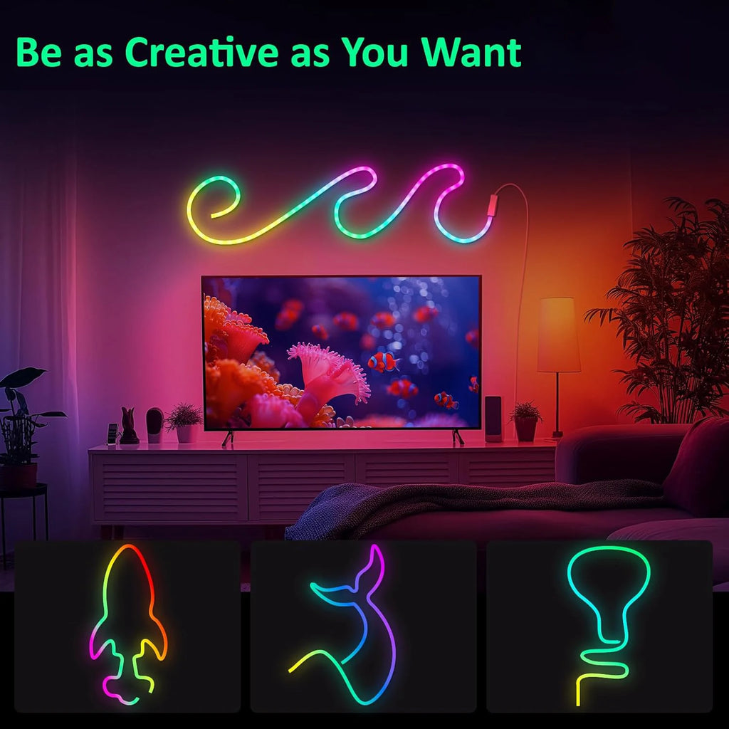 Smart Neon LED Strip Lights: Remote & App Controlled RGB