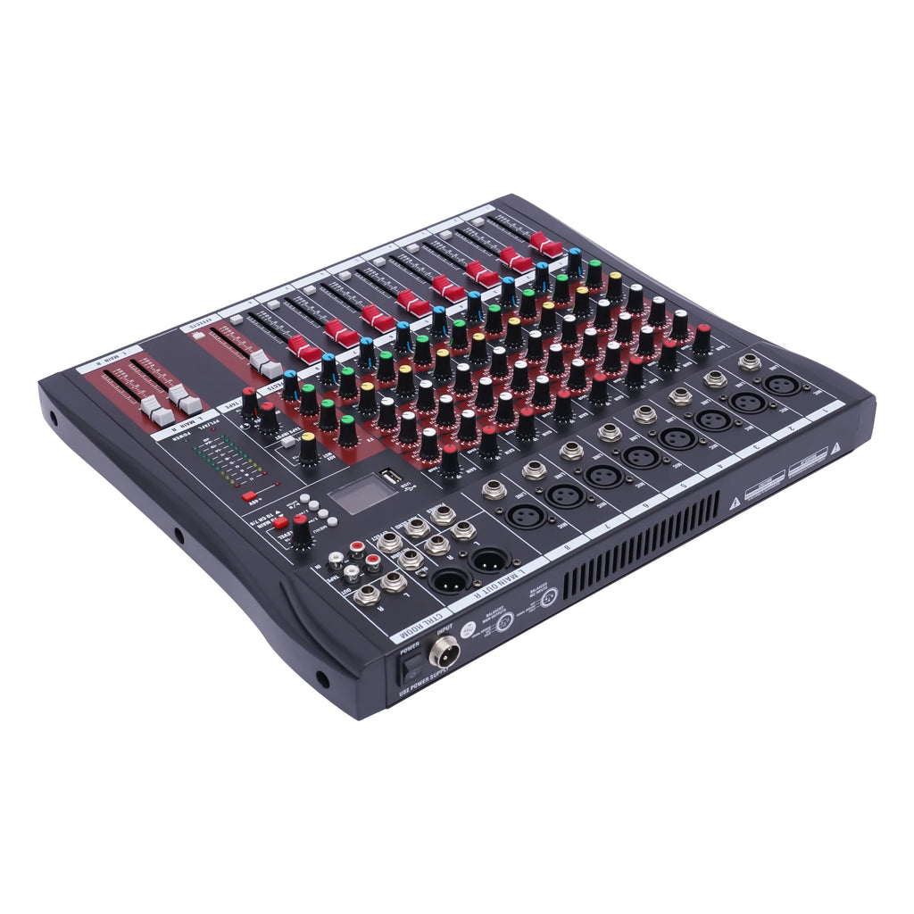 Professional 7/8-Channel Mixer: Bluetooth, USB Recording & XLR Mic Input