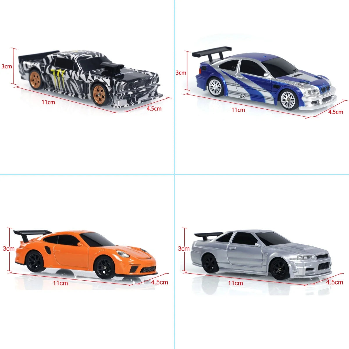 High-Speed 4WD RC Drifting Car (1:43 Scale)