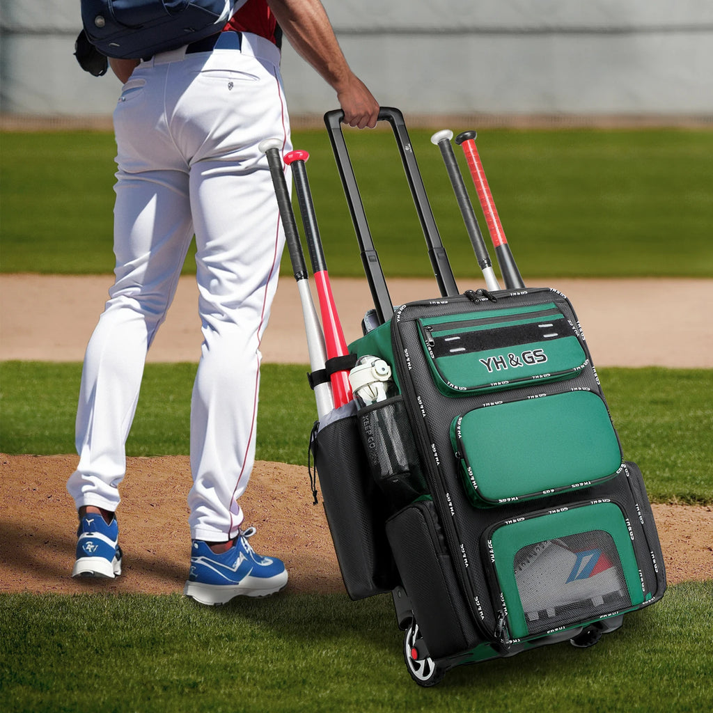 Large Capacity Multifunctional Baseball & Softball Bag with Wheels