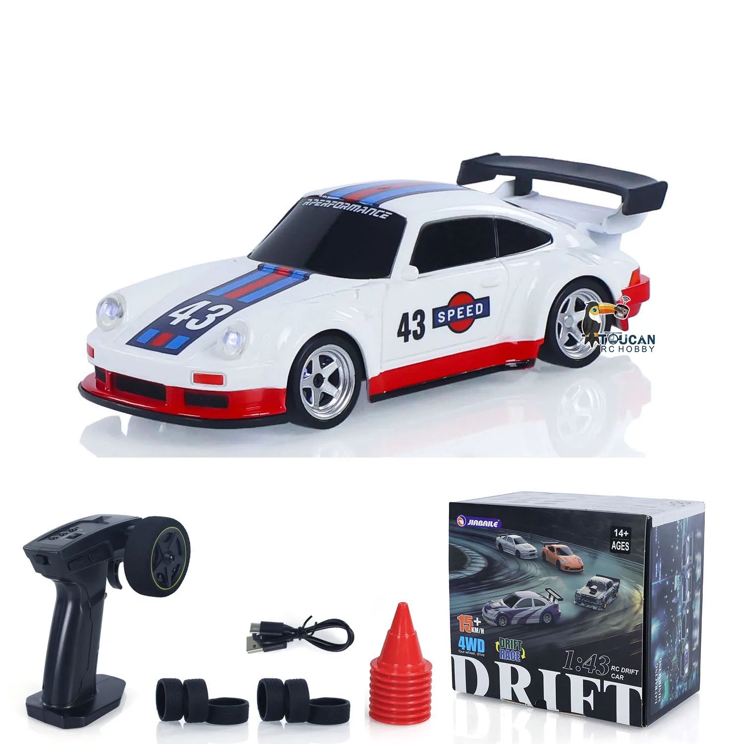 High-Speed 4WD RC Drifting Car (1:43 Scale)