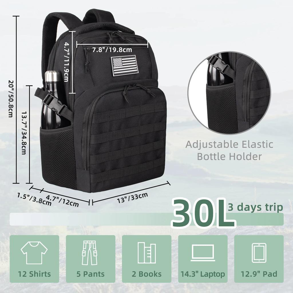 Multi-functional 25L/45L Tactical Backpack: Waterproof & Durable
