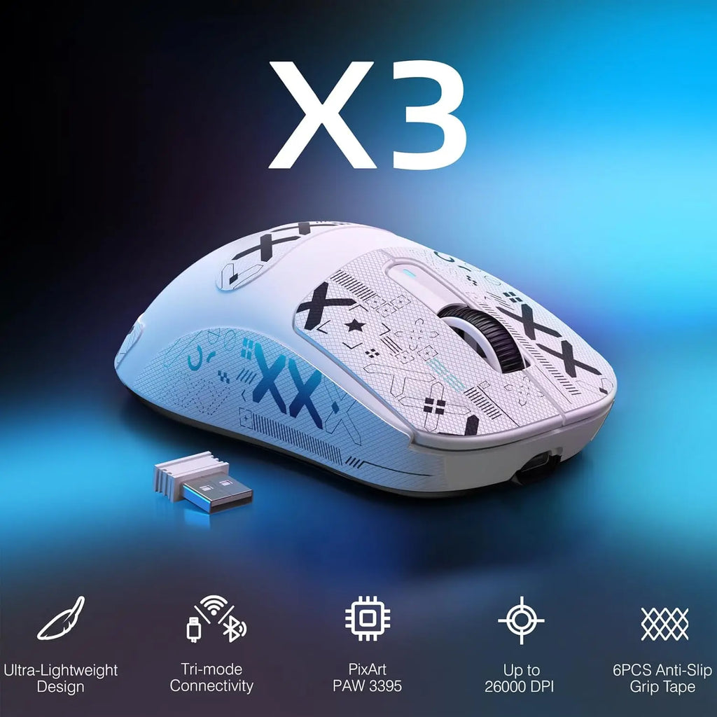 Lightweight Wireless Gaming Mouse with 200/h Battery Life and Programmable Buttons